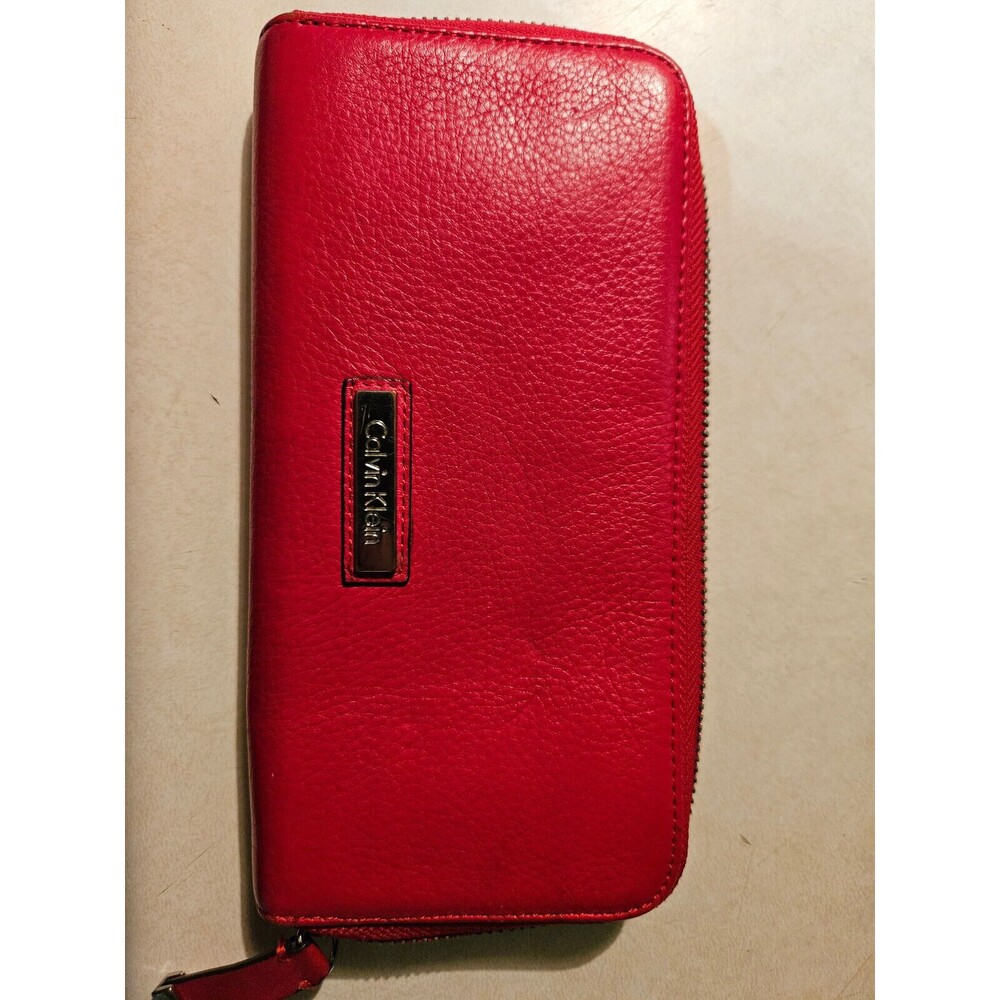 pre owned calvin klein red wallet